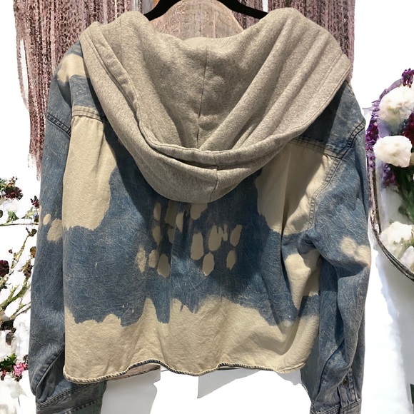 🌸 American Eagle Denim Hoodie Size XXL - Picture 2 of 8